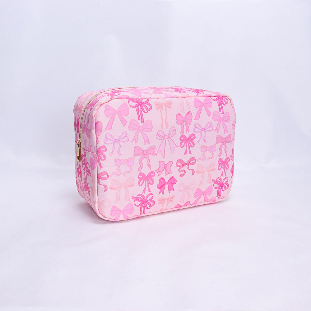 Necessaire Portátil para Viagens e organização Printed Nylon Cosmetic Bag Travel Portable Storage
