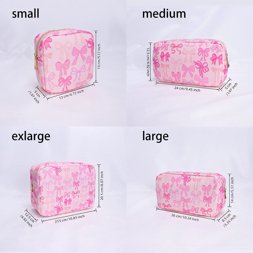 Necessaire Portátil para Viagens e organização Printed Nylon Cosmetic Bag Travel Portable Storage