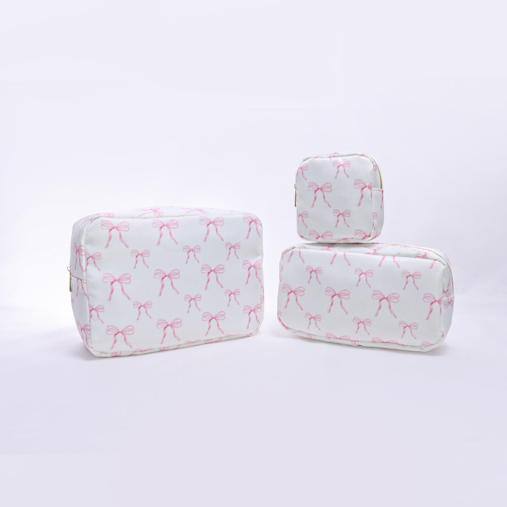 Necessaire Portátil para Viagens e organização Printed Nylon Cosmetic Bag Travel Portable Storage